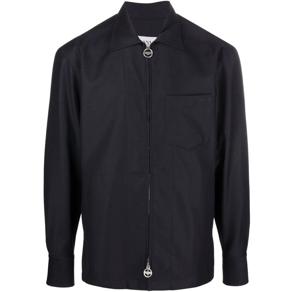 Lanvin Men&#39;s Zip Up Shirt Jacket Navy