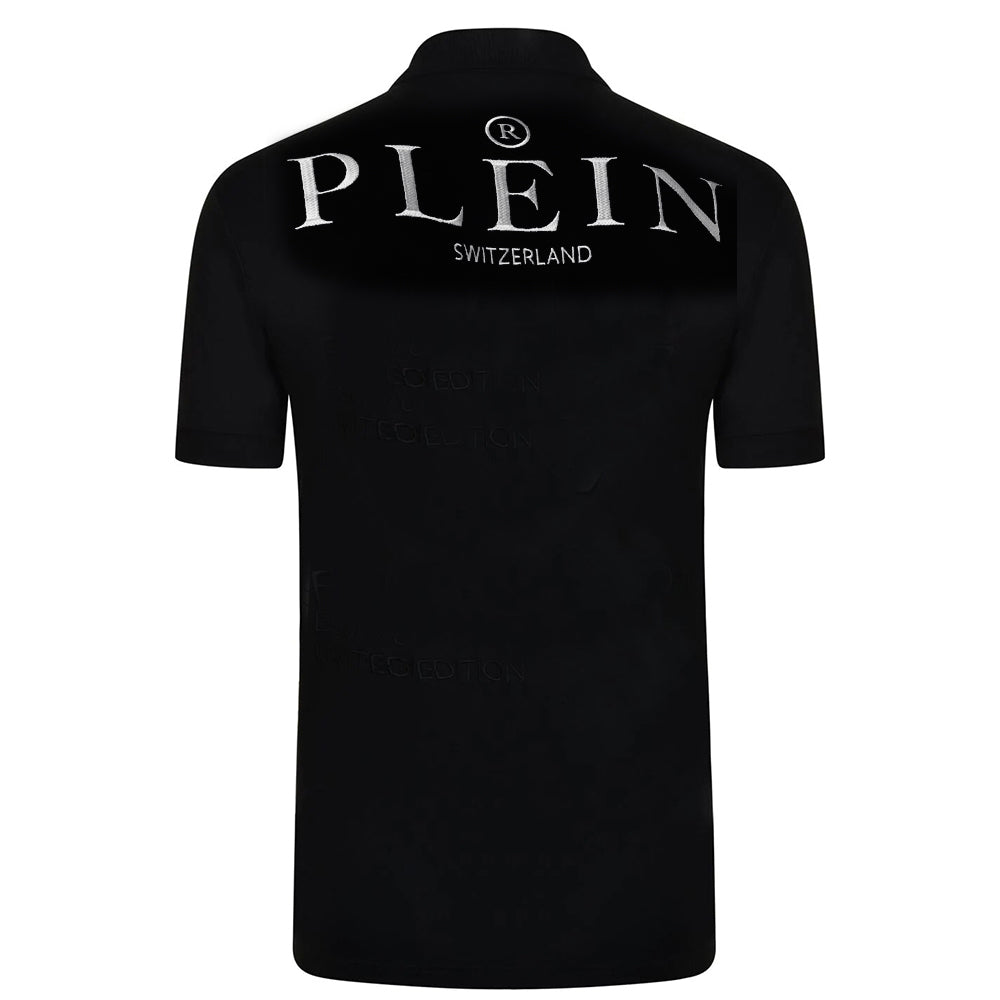 Philipp Plein Men&#39;s Logo Polo Shirt Black