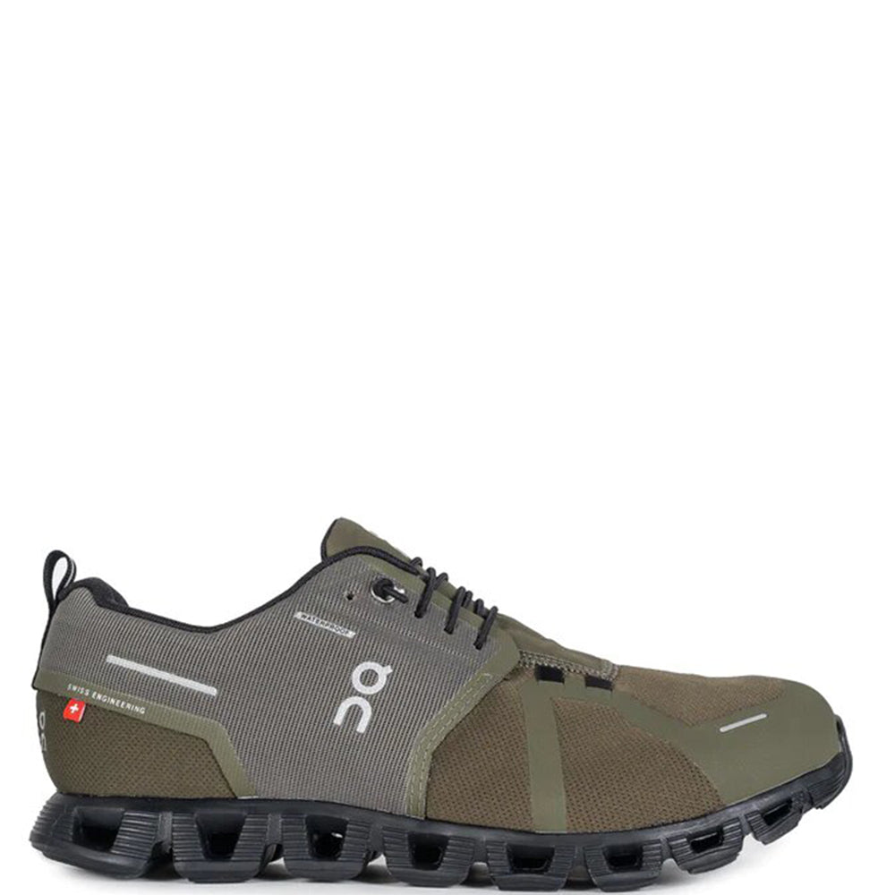 On Running Mens Cloud 5 Waterproof Sneakers Green