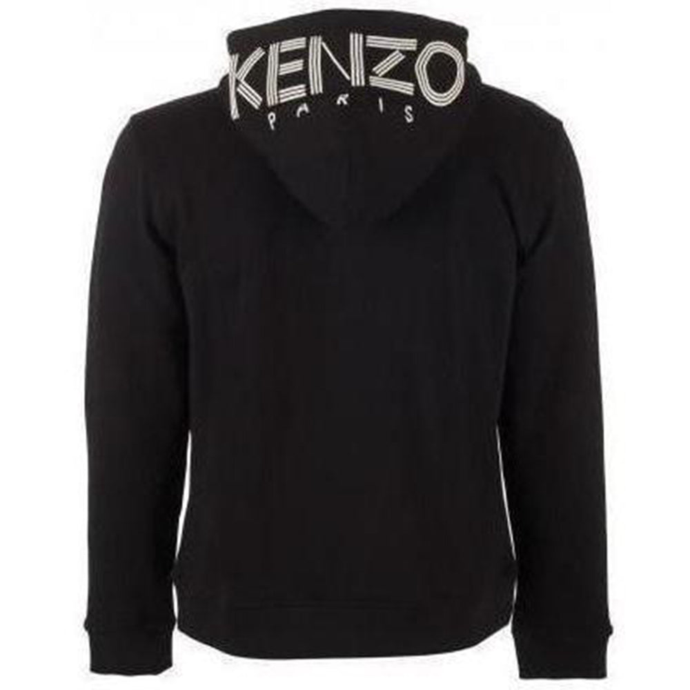Kenzo Mens Paris Logo Hoodie Black