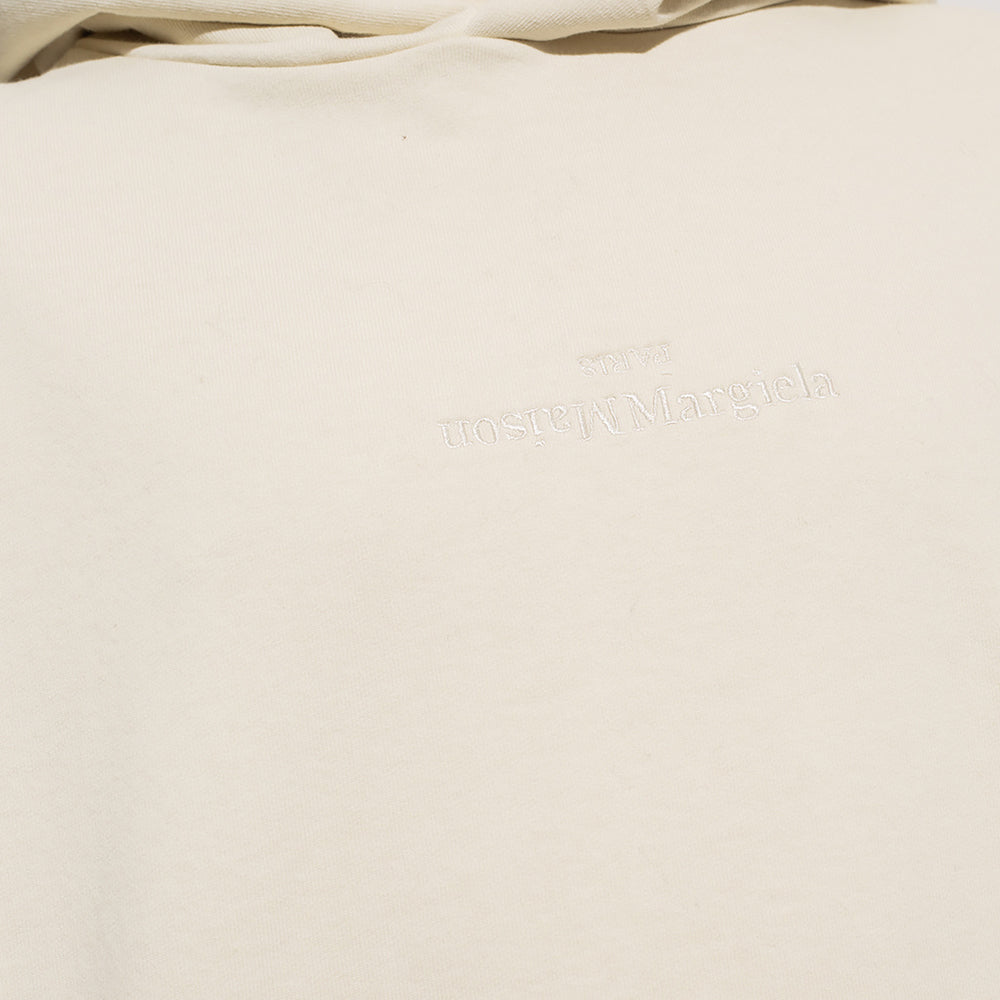 Maison Margiela Mens Reverse Logo Hoodie Cream