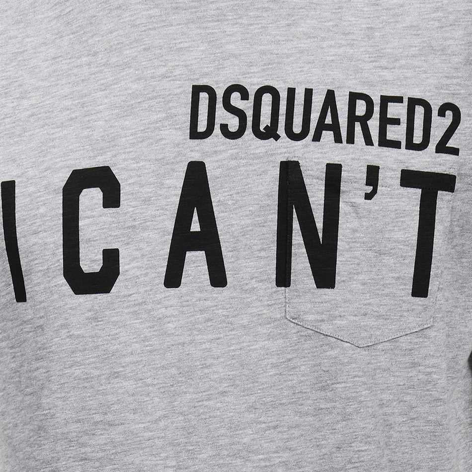 Dsquared2 Men&#39;s &quot;I CAN&#39;T&quot; Logo T-Shirt Grey