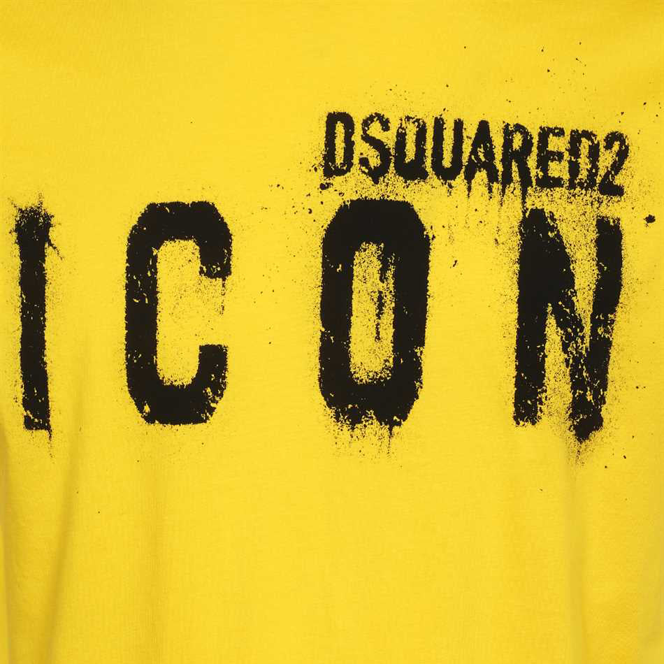 Dsquared2 Men&#39;s Spray Effect ICON Logo T-Shirt Yellow