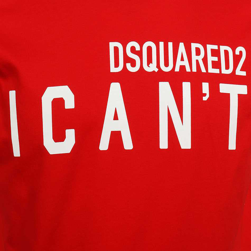 Dsquared2 Men&#39;s &quot;I CAN&#39;T&quot; Logo T-Shirt Red
