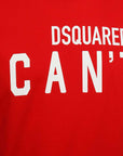 Dsquared2 Men's "I CAN'T" Logo T-Shirt Red