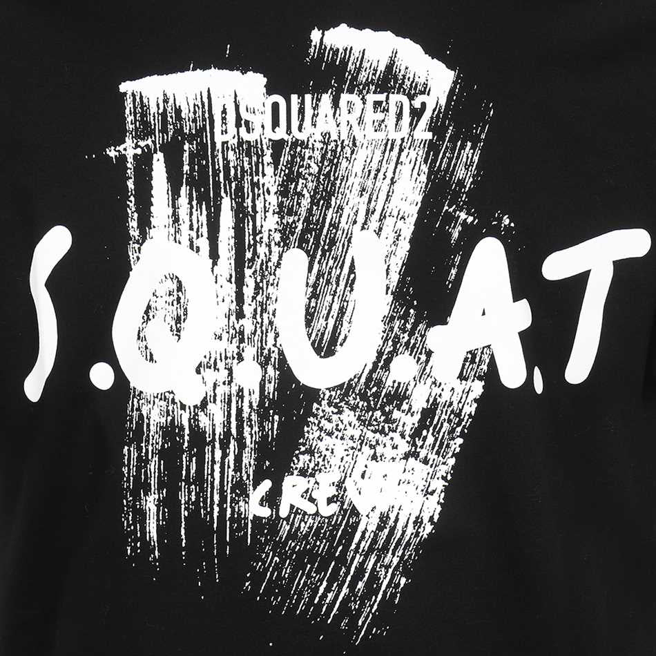 Dsquared2 Men&#39;s Graphic Paint &quot;S.Q.U.A.T&quot; T-Shirt Black