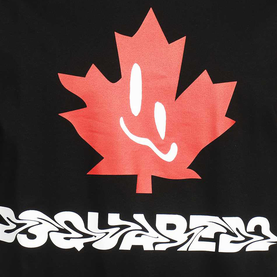 Dsquared2 Men&#39;s Smiling Leaf Logo T-Shirt Black