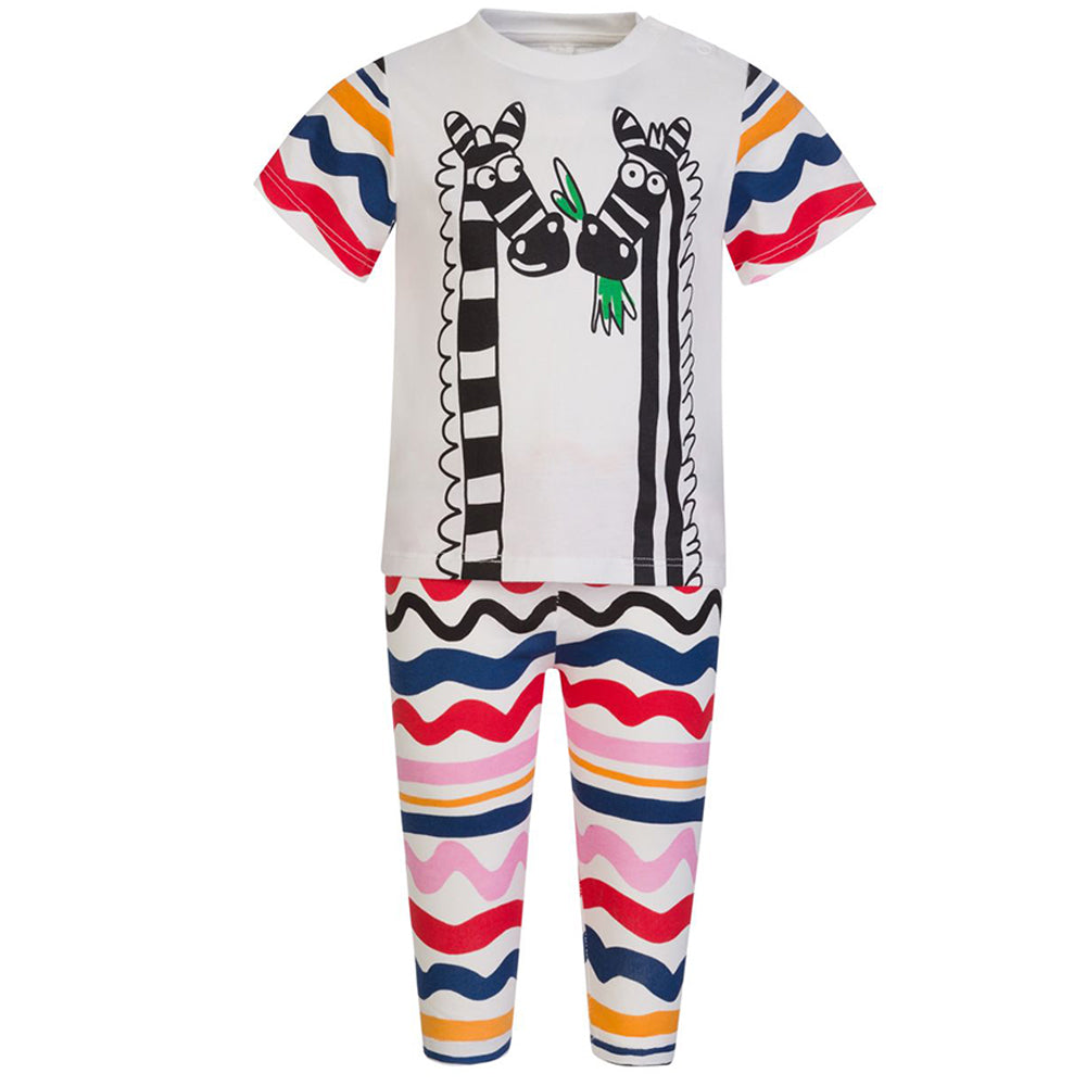 Stella McCartney Baby Girls Zebra Print Tracksuit White