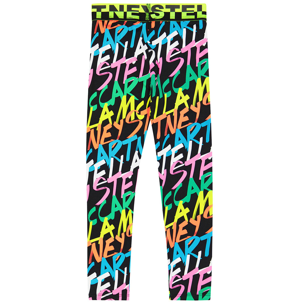 Stella McCartney Girls Neon Print Leggings Black