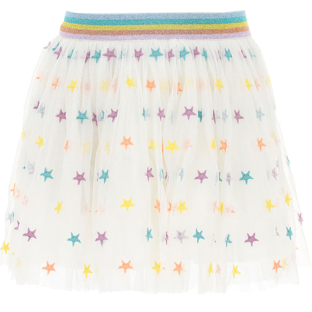 Stella McCartney Girls Rainbow and Star Print Skirt White