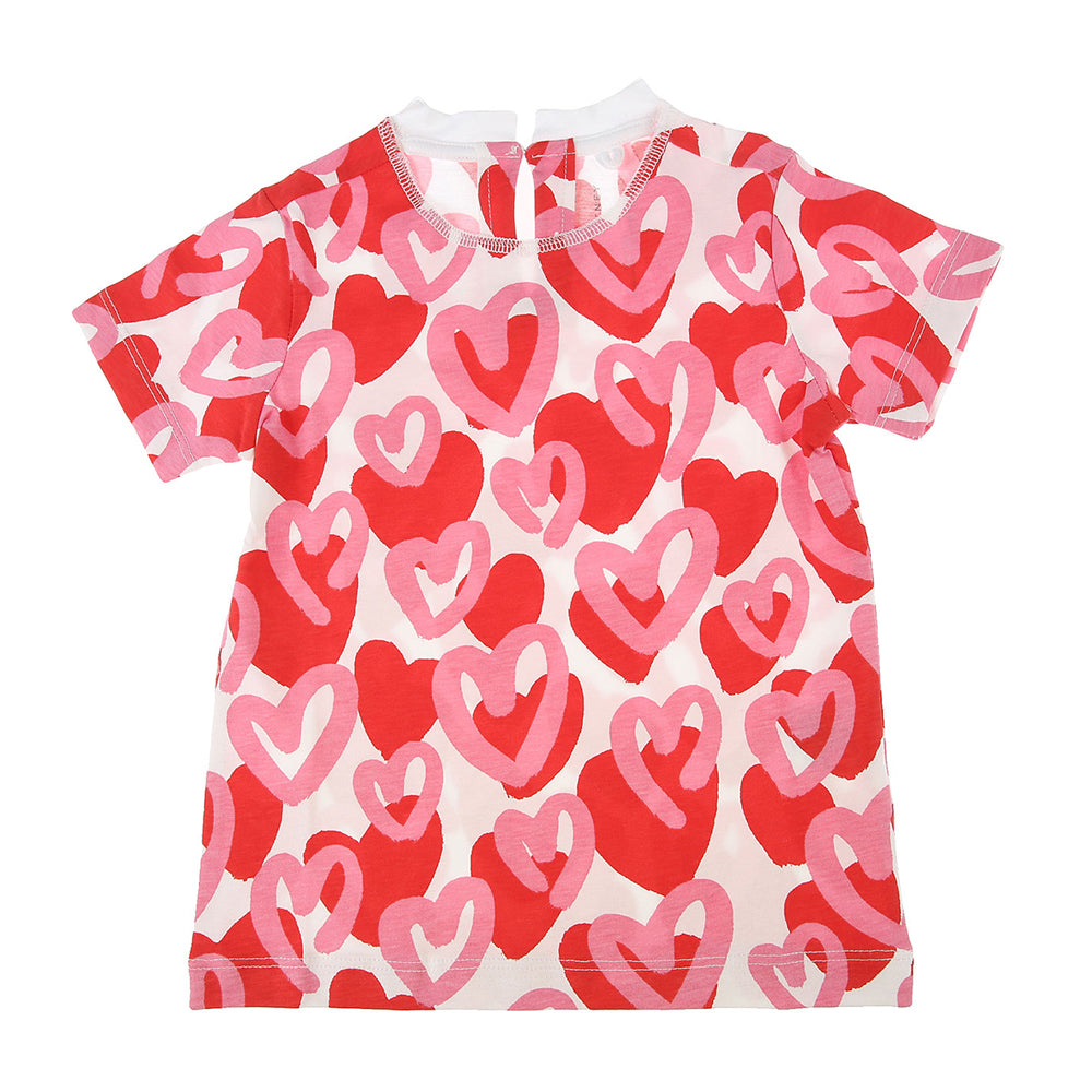 Stella McCartney Girls Love Heart Print T-shirt White