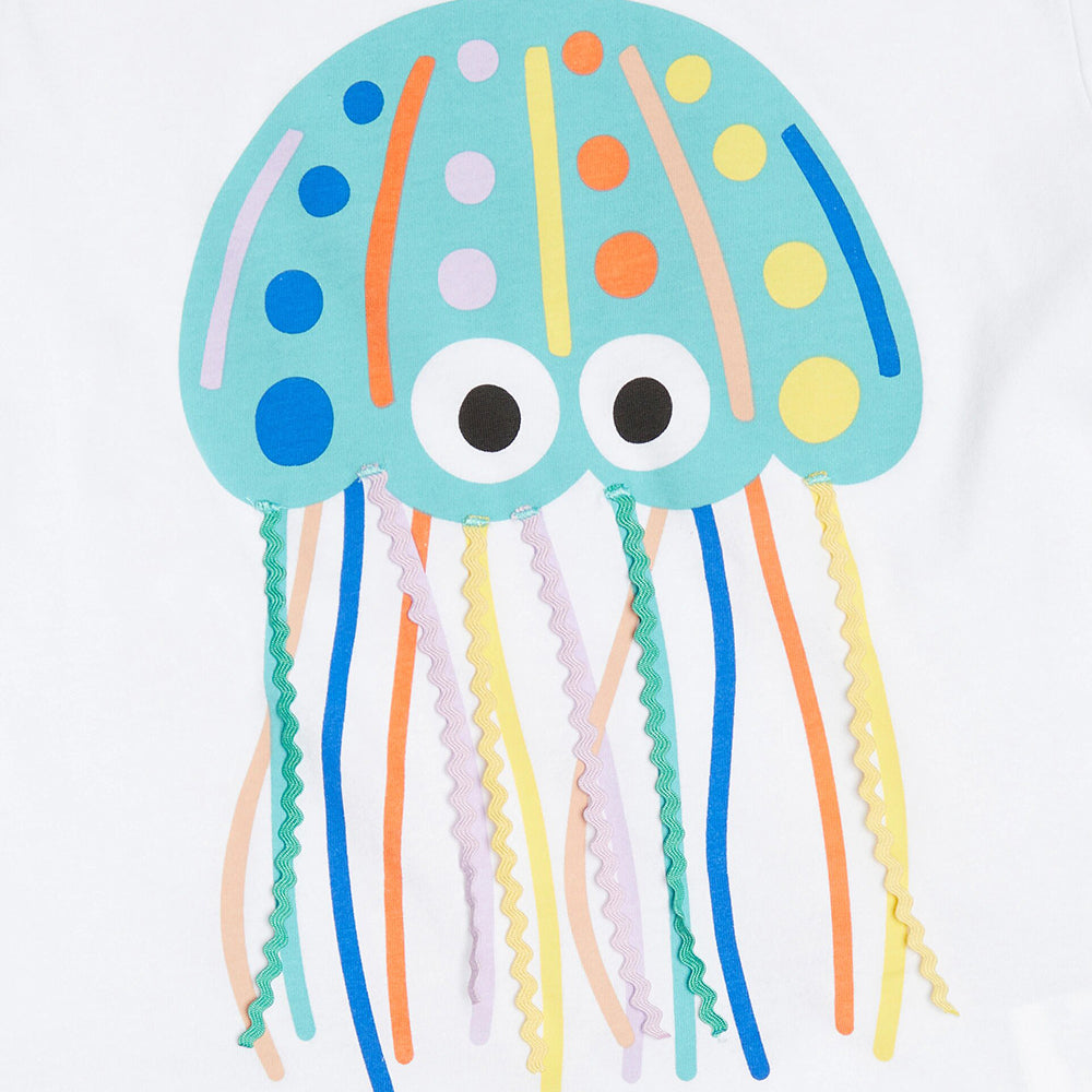 Stella McCartney Girls Jellyfish T-shirt White