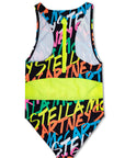 Stella McCartney Girls Neon Print Swimsuit Black