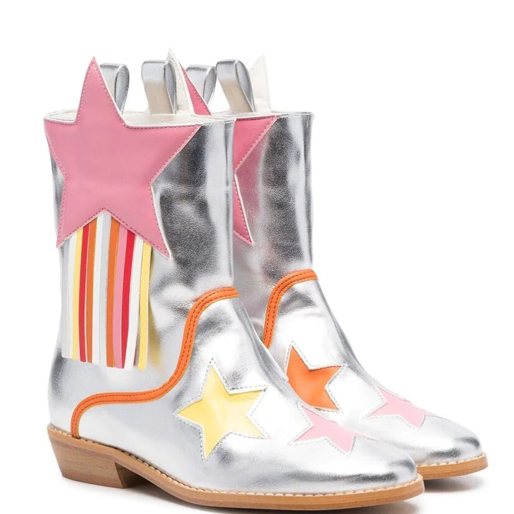Stella McCartney Girls Cowboy Boots Silver