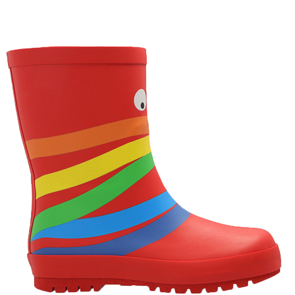 Stella McCartney Unisex Eye Rainbow Wellingtons Boots Red