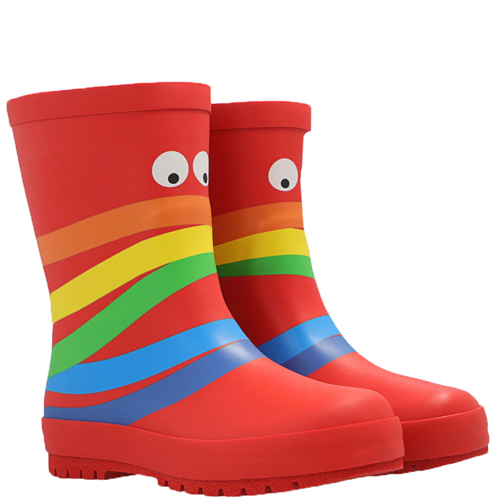 Stella McCartney Unisex Eye Rainbow Wellingtons Boots Red