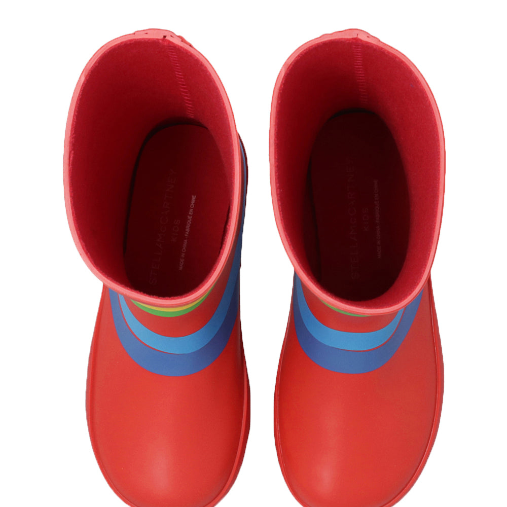 Stella McCartney Unisex Eye Rainbow Wellingtons Boots Red