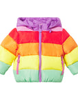 Stella McCartney Baby Girls Rainbow Puffer Jacket Multi Coloured