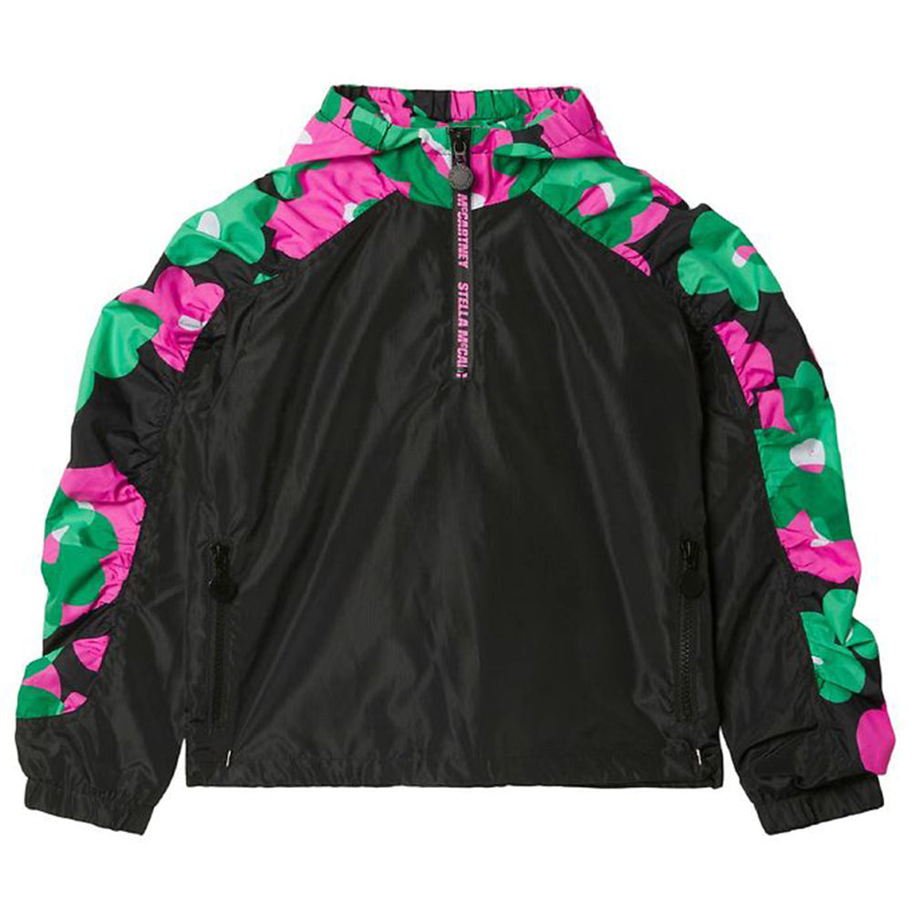 Stella McCartney Girls Shoulder Design Half Zip Sports Jacket Black
