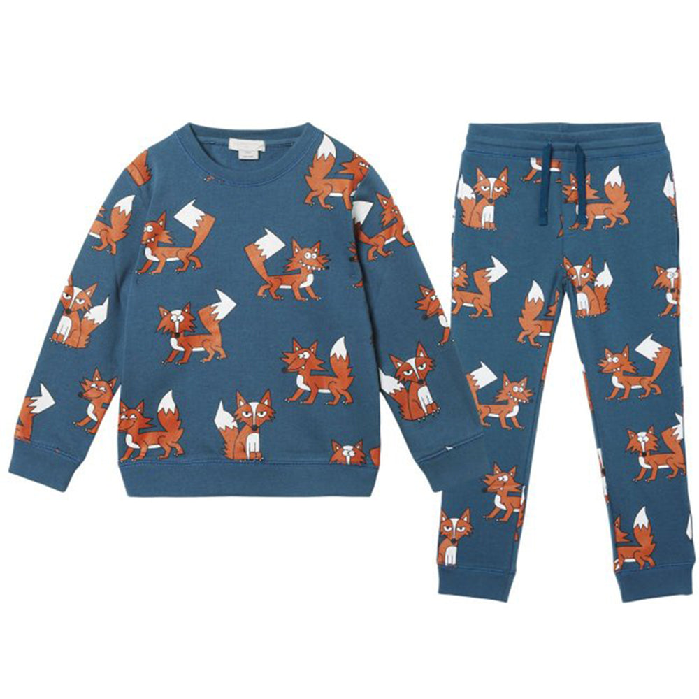 Stella McCarter Boys Fox Print Fleece Tracksuit Blue