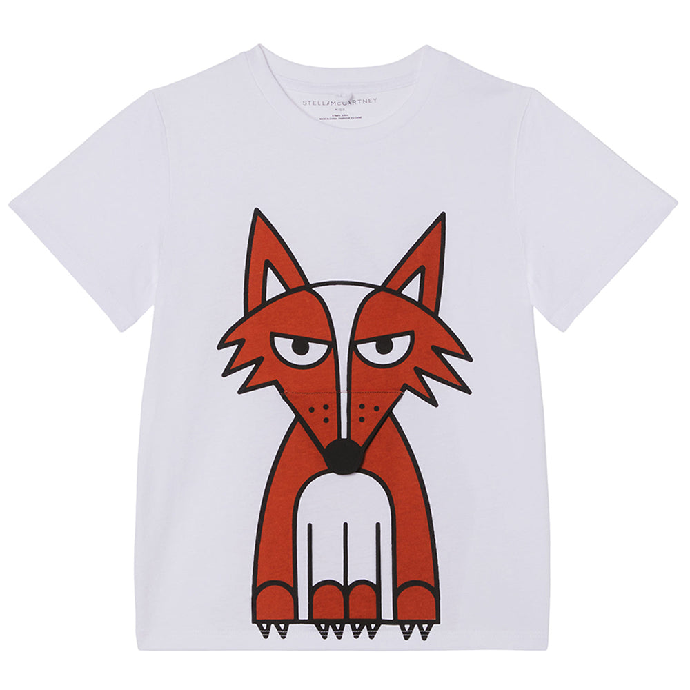 Stella McCartney Boys Fox Logo T Shirt White