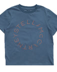Stella McCartney Unisex Dotted Logo T Shirt Blue