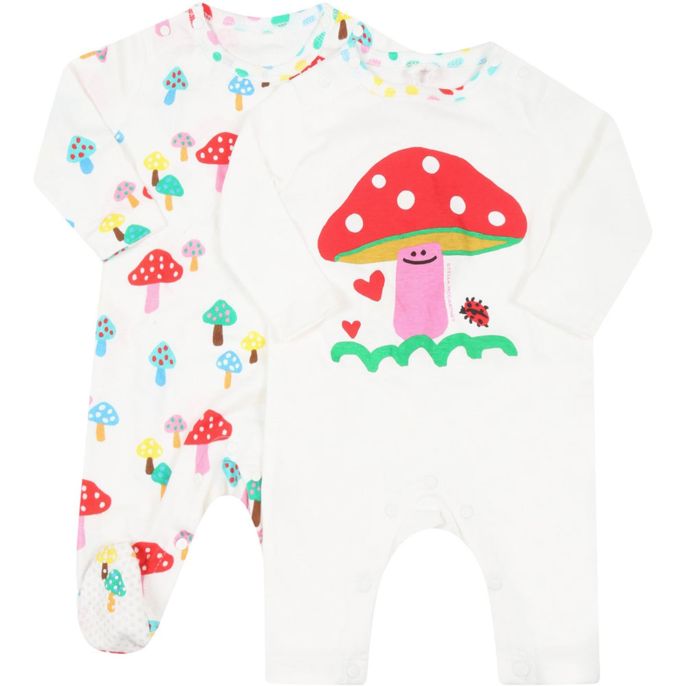 Stella McCartney Baby Girls Mushroom Logo Babygrow Set White