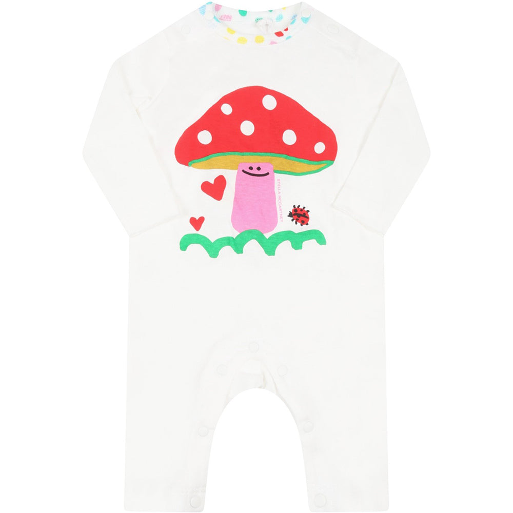 Stella McCartney Baby Girls Mushroom Logo Babygrow Set White