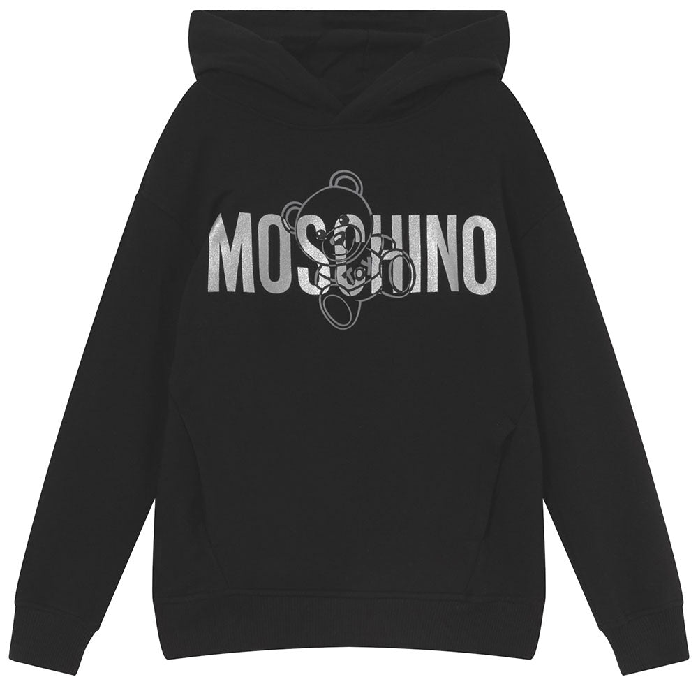 Moschino Boys Bear Logo Hoodie Black