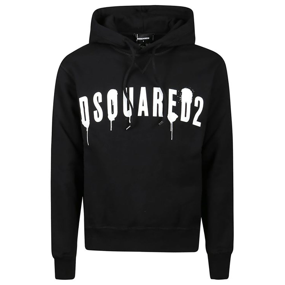 Dsquared2 Men&#39;s Spray Logo Hoodie Black