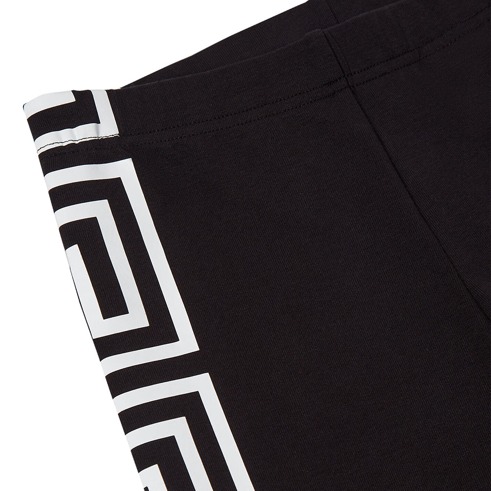 Versace Girls Greca Pattern Print Joggers Black