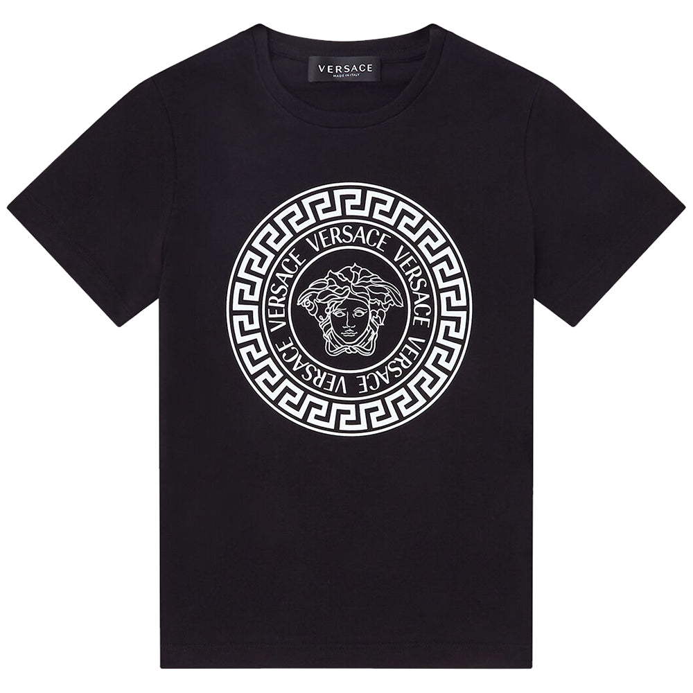 Versace Boys Medusa Motif T-Shirt Black