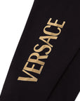 Versace Girls Logo Print Leggings Black