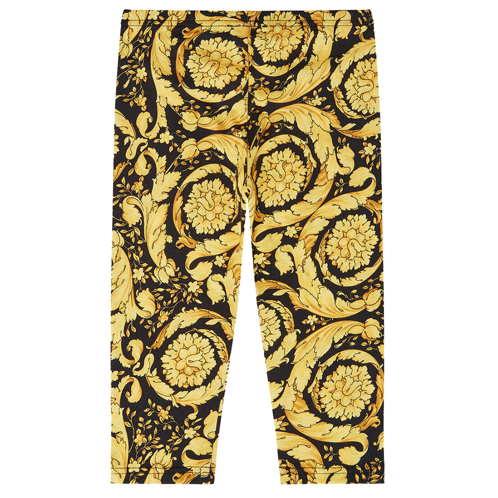 Versace Baby Girls Baroque Print Leggings Black