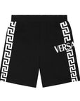 Versace Boys Greca Print Shorts Black
