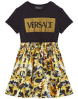 Versace Girls Barocco Logo Dress Black