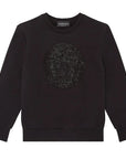 Versace Kids Unisex Crystal Medusa Sweatshirt Black