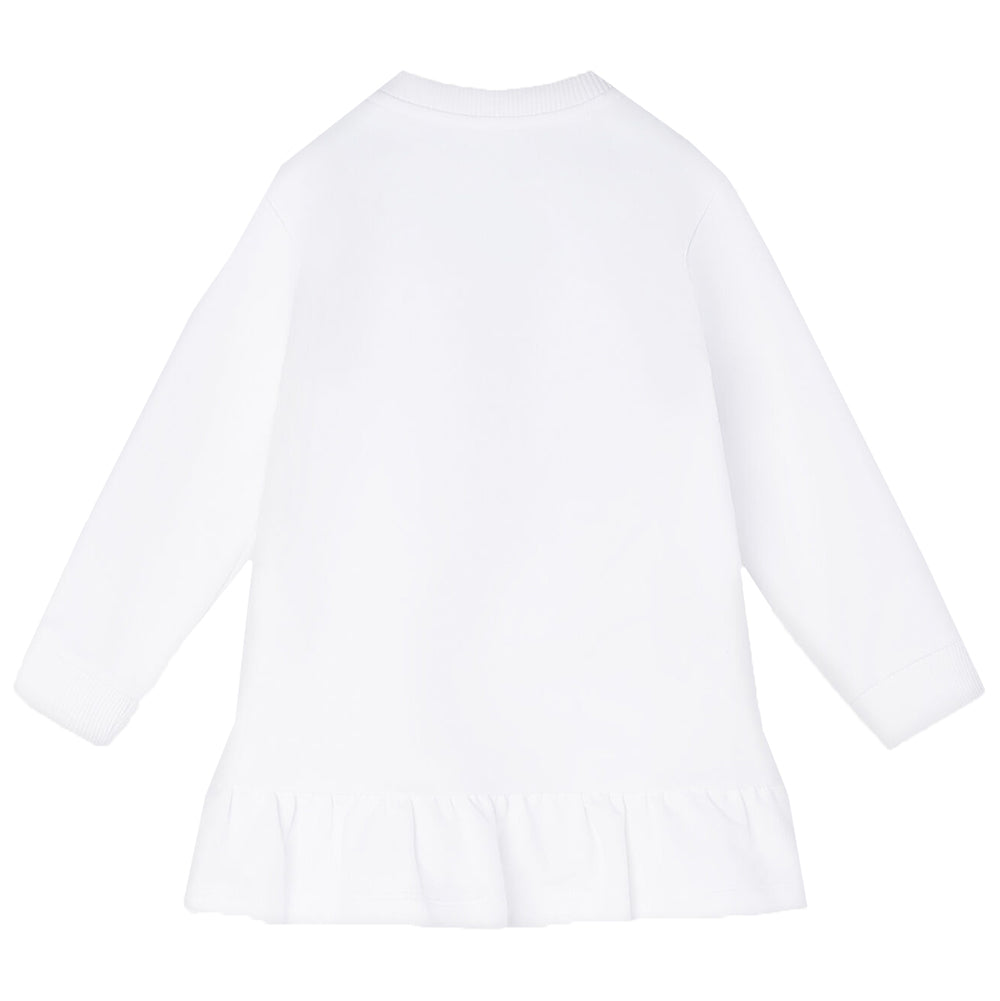 Versace Girls Medusa Print Sweatshirt Dress White