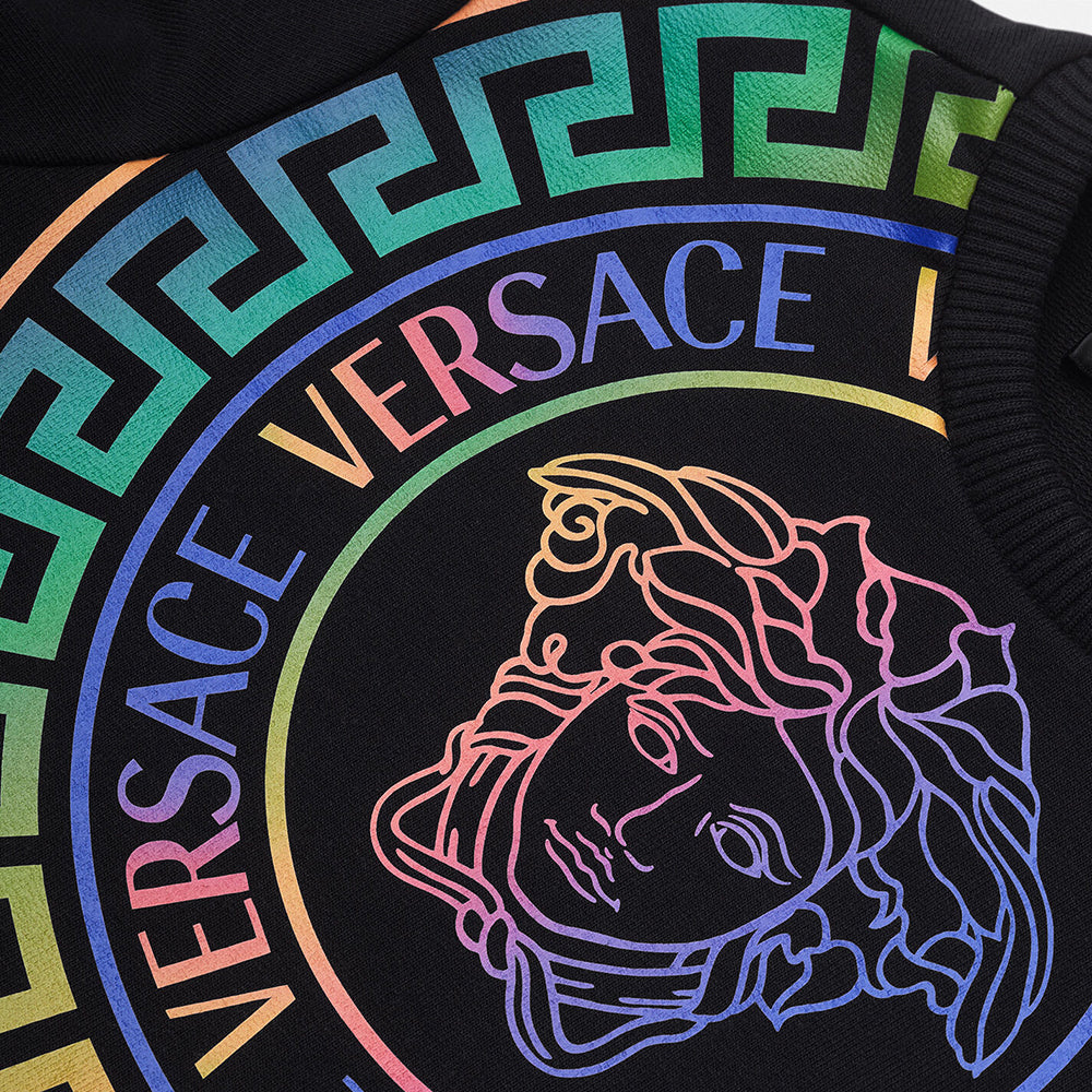 Versace Baby Girls Holographic Medusa Print Sweatshirt Black