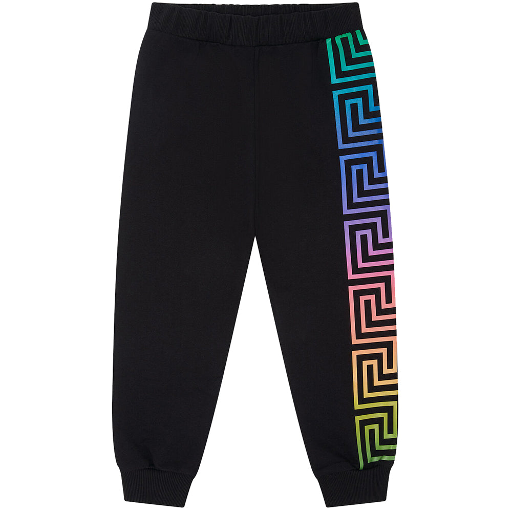 Versace Girls Greca Pattern Joggers Black