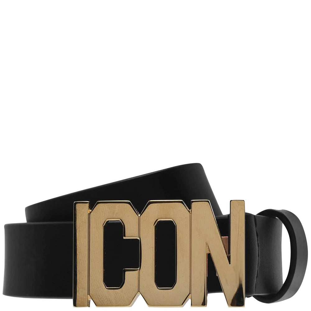 Dsquared2 Men&#39;s Gold ICON Belt Black