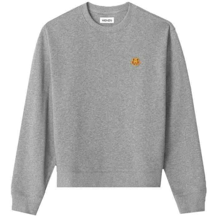 Kenzo Men&#39;s Small Tiger Crest Sweater Grey
