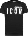 Dsquared2 Men's Spray Effect ICON Logo T-Shirt Black