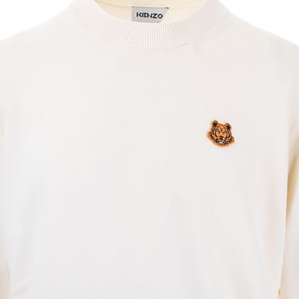 Kenzo Men&#39;s Tiger Crest Jumper Ecru