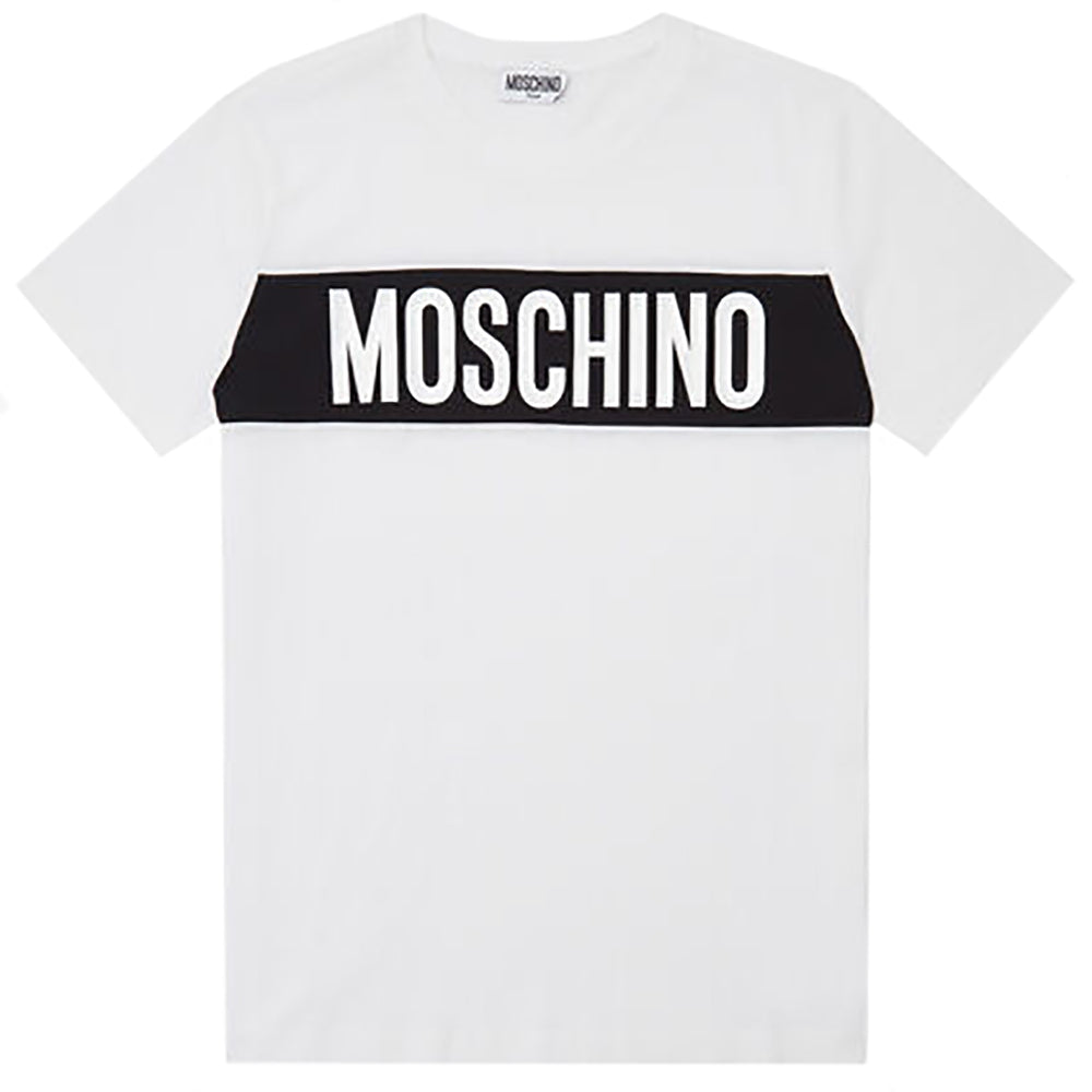Moschino Unisex Kids Stripe Logo T-Shirt White