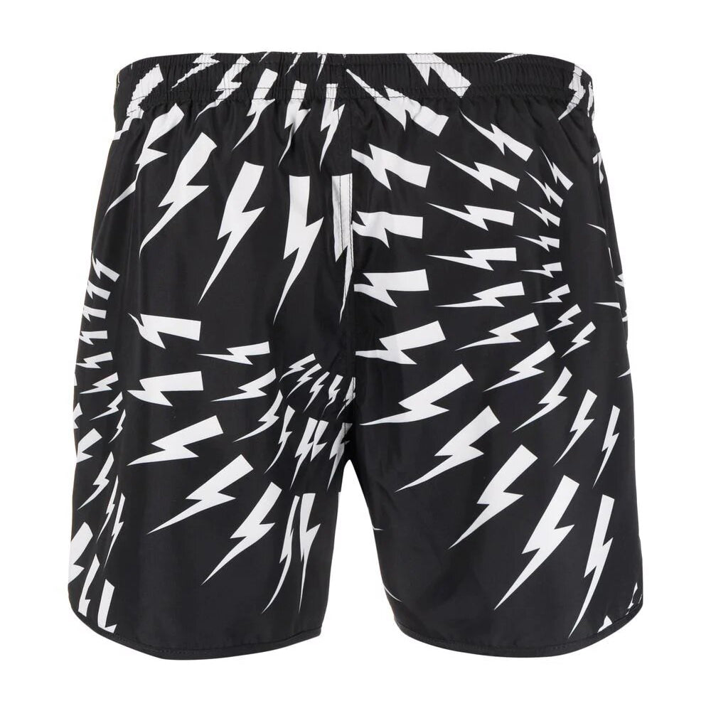 Neil Barrett Mens Thunderbolt Swim Shorts Black