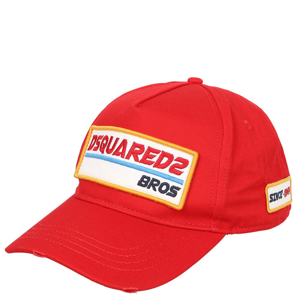 Dsquared2 Men&#39;s Patch Logo Cap Red