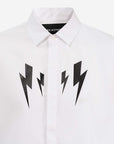 Neil Barrett Mens Mirrored Bolt Shirt White