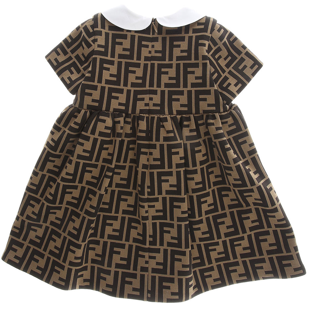 Fendi Baby Girls Ff Print Dress Brown