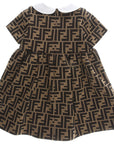 Fendi Baby Girls Ff Print Dress Brown